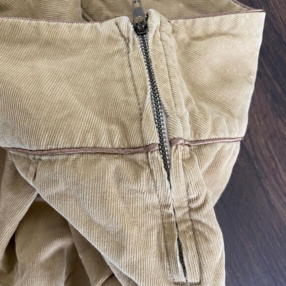 Early 2000's Preppy Skater Brown Tan Micro Mini Ultra Short Corduroy Skirt L - Picture 2 of 7